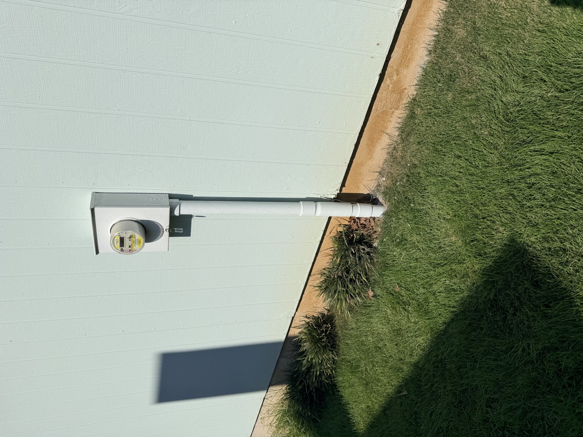 Meter mast primed and painted