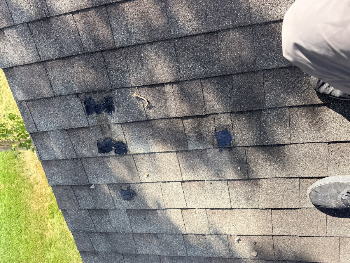 Roof with the dish removed and mounting holes sealed
